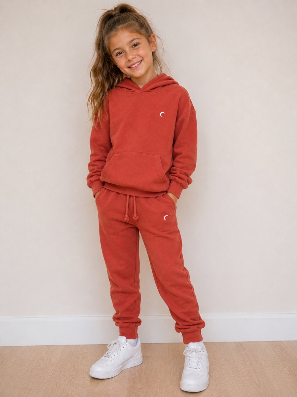 ZYIA Active Kids Matching Hoodie & Jogger Set Brick Red 6/7